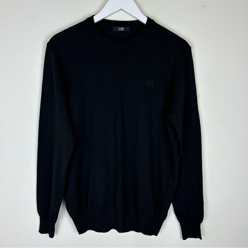 Cavalli Class Men’s Sweater 100% Wool Black